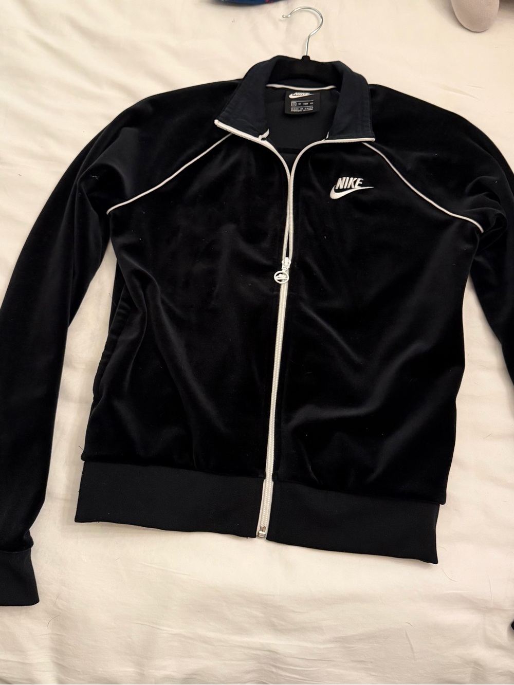 Nike Black Jacket with White Logo and Trim